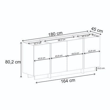 Κονσόλα Μπουφές 180x80x45 εκ Μινκ / Δρυς Sapphire 855DTE4255