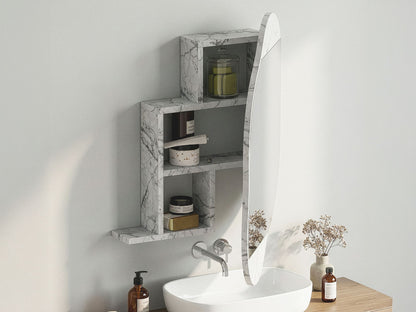 Ντουλάπι Καθρέφτης Μπάνιου 60x75x13 εκ. Carrara | 855DTE5114