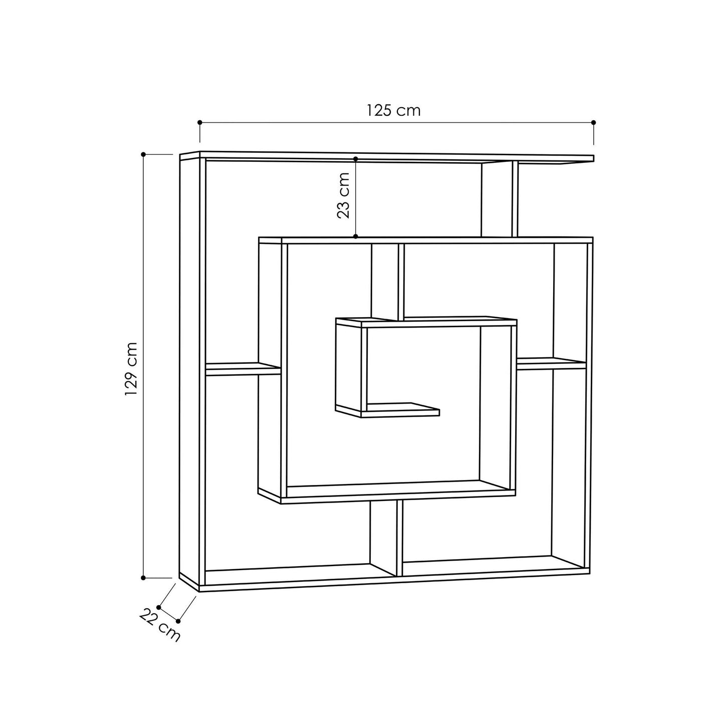 Βιβλιοθήκη 125 × 22 × 128,6 εκ. Sapphire Δρυς GR855DTE5304