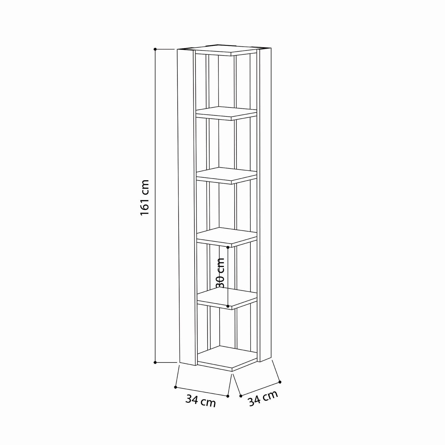 Βιβλιοθήκη 31,8 × 31,8 × 160,8 εκ. Light Mocha GR855DTE5310