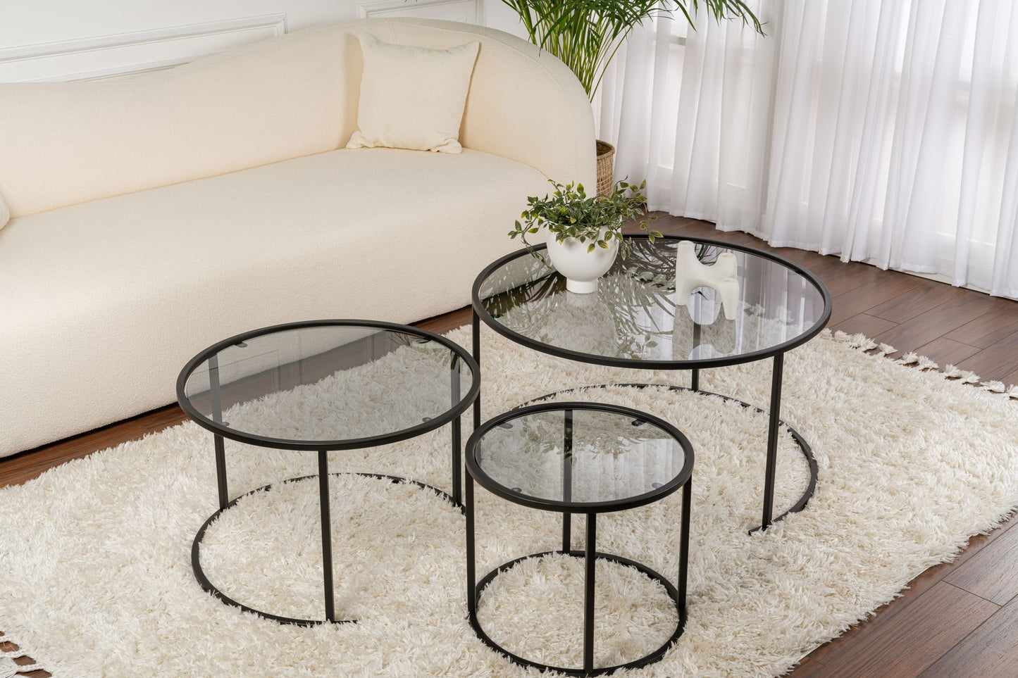 Τραπεζάκι Σαλονιού Set Μαύρο - Γκρι 15 x 15 x 35 εκ GR857NRD1104