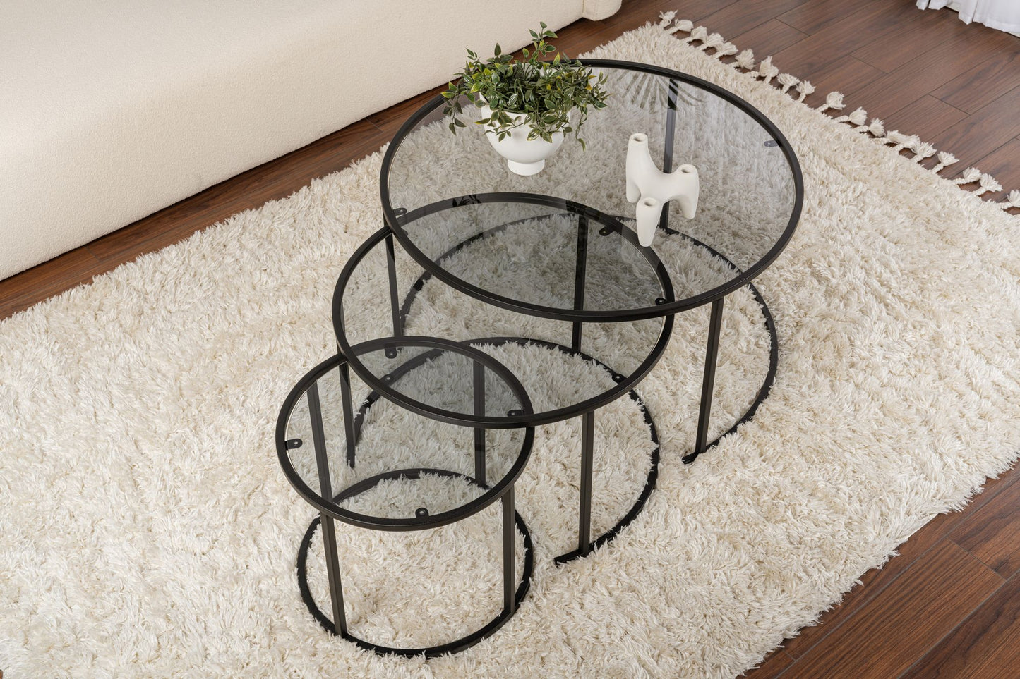 Τραπεζάκι Σαλονιού Set Μαύρο - Γκρι 15 x 15 x 35 εκ GR857NRD1104