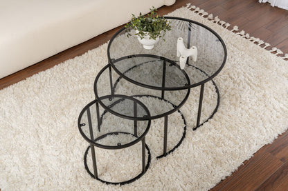 Τραπεζάκι Σαλονιού Set Μαύρο - Γκρι 15 x 15 x 35 εκ GR857NRD1104