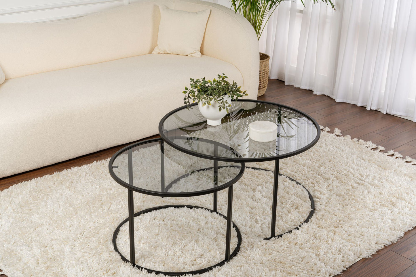 Τραπεζάκι Σαλονιού Set Μαύρο - Γκρι 15 x 15 x 39 εκ GR857NRD1107