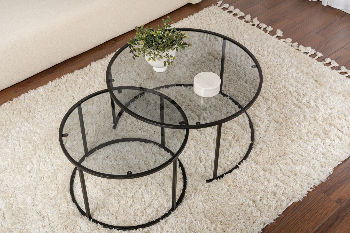 Τραπεζάκι Σαλονιού Set Μαύρο - Γκρι 15 x 15 x 39 εκ GR857NRD1107