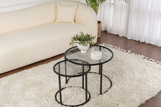Τραπεζάκι Σαλονιού Set Μαύρο - Γκρι 15 x 15 x 39 εκ GR857NRD1108