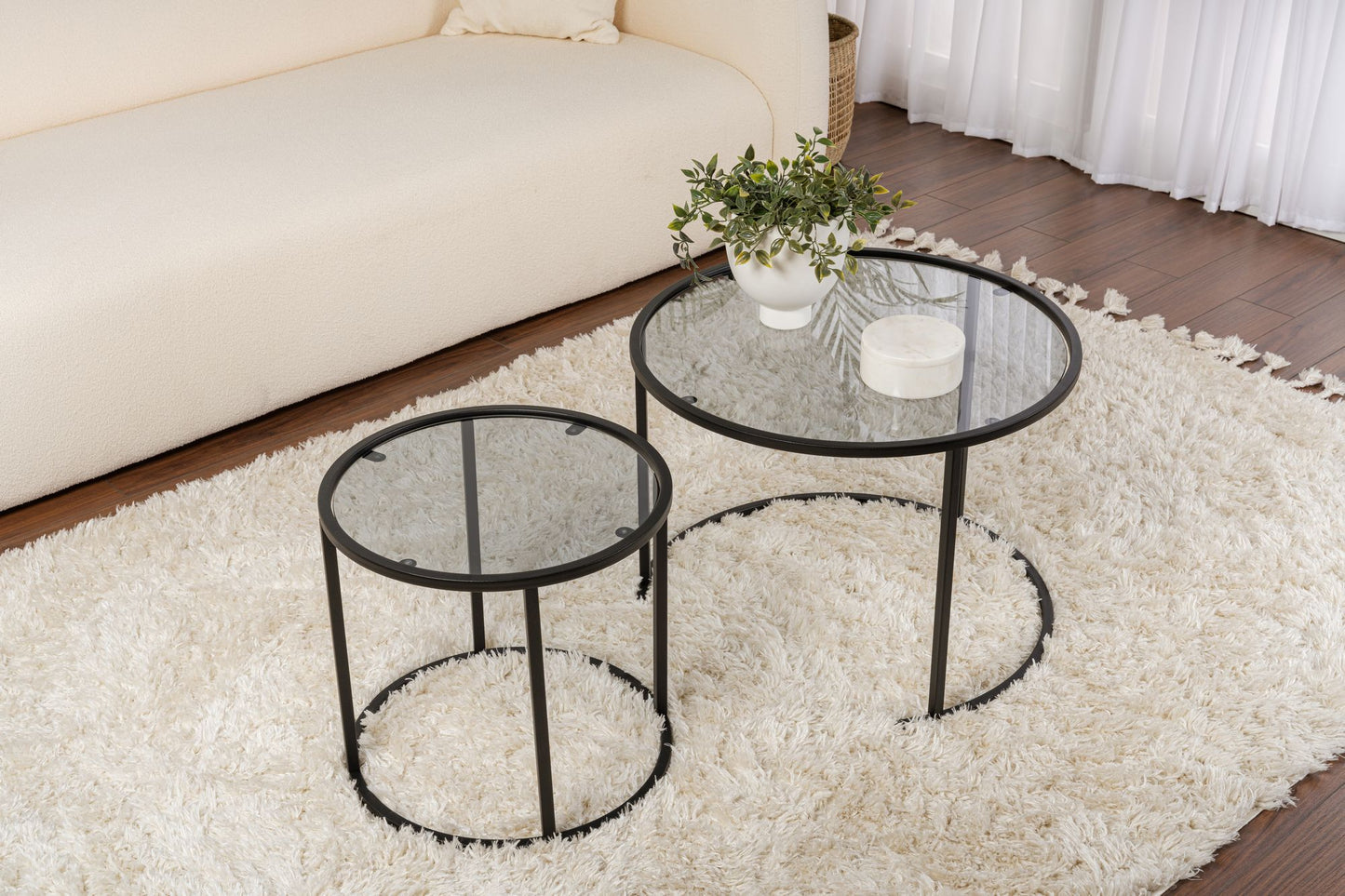 Τραπεζάκι Σαλονιού Set Μαύρο - Γκρι 15 x 15 x 39 εκ GR857NRD1108