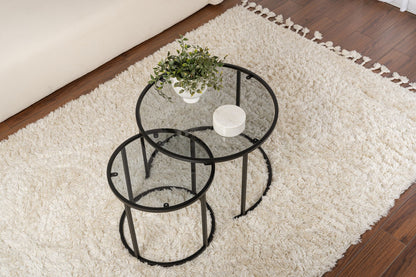 Τραπεζάκι Σαλονιού Set Μαύρο - Γκρι 15 x 15 x 39 εκ GR857NRD1108