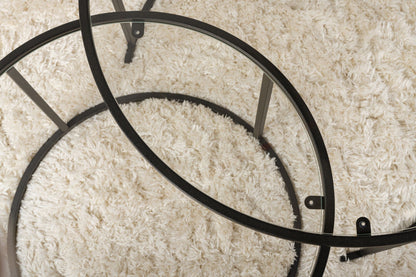 Τραπεζάκι Σαλονιού Σετ 2 τεμ Γυάλινα Τραπεζάκια Ζιγκόν Καθιστικού Μαύρο Χρυσό Μπρονζέ  857NRD1109