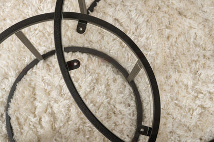 Τραπεζάκι Σαλονιού Γυάλινο Σετ 2 τεμ Στρόγγυλα Τραπεζάκια Καθιστικού Μαύρο Χρυσό 857NRD1112