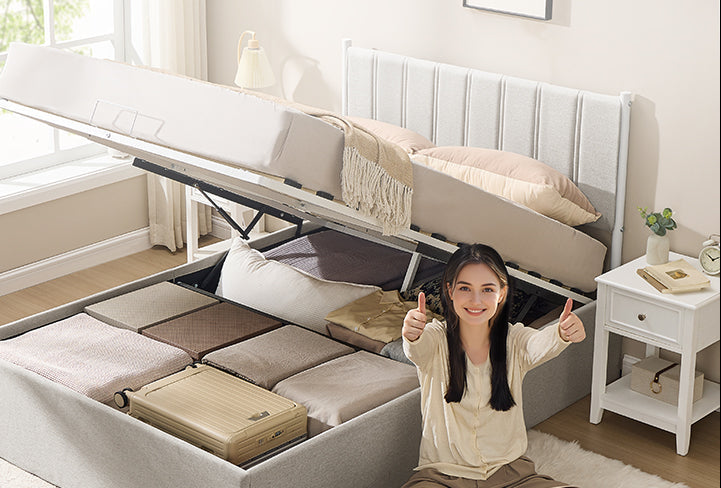 Σκελετός Διπλού Κρεβατιού με αποθηκευτικό Χώρο Κρεβάτι 140x200 εκ με Υδραυλικό σύστημα ανύψωσης RM-B614LH01