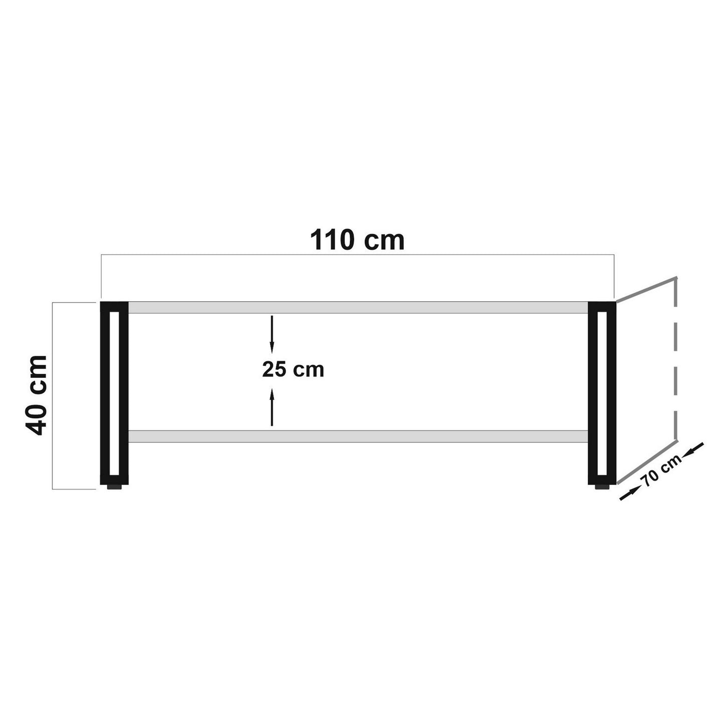 Τραπεζάκι Σαλονιού Πεύκο Atlantic - Μαύρο 110 x 70 x 40 εκ GR863SPH2801