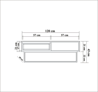 Τραπεζάκι Σαλονιού Καρυδί - Μαύρο 120 x 60 x 43 εκ GR863SPH2829