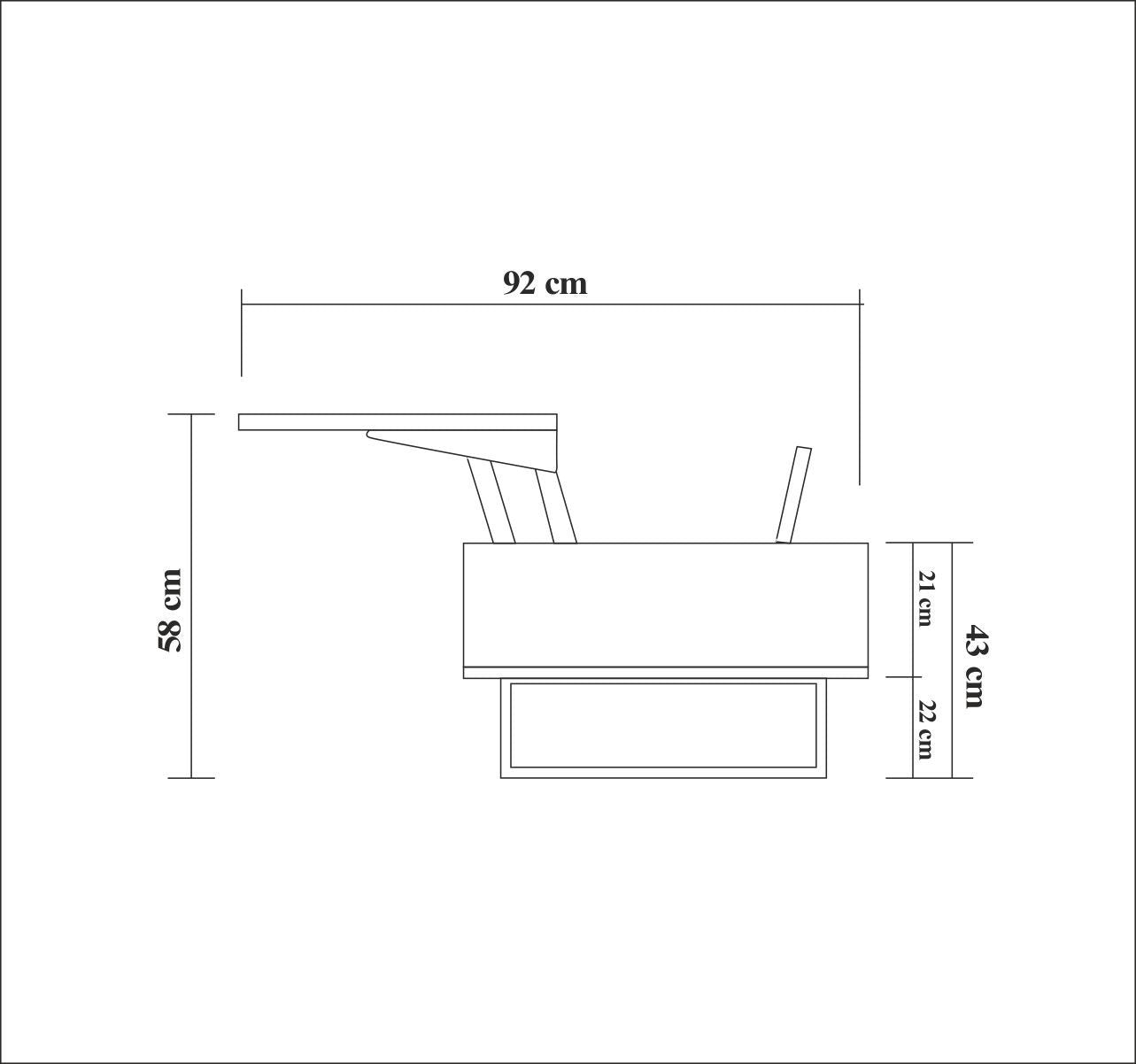 Τραπεζάκι Σαλονιού Καρυδί - Μαύρο 120 x 60 x 43 εκ GR863SPH2830