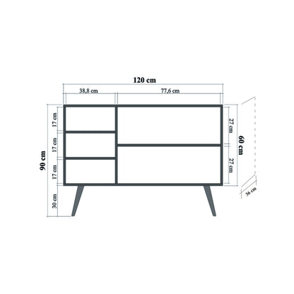 Μπουφές Sonoma Δρυς 120x36x90cm | 863SPH3423