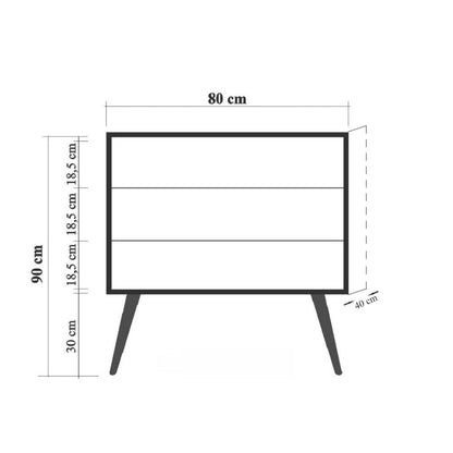 Κομοδίνο Βοηθητικό Τραπεζάκι 32x62x42 εκ. Ξύλο | 863SPH3537