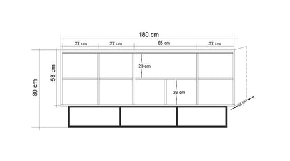 Μπουφές Atlantic Πεύκο
Μαύρο 180x40x80cm | 863SPH3916