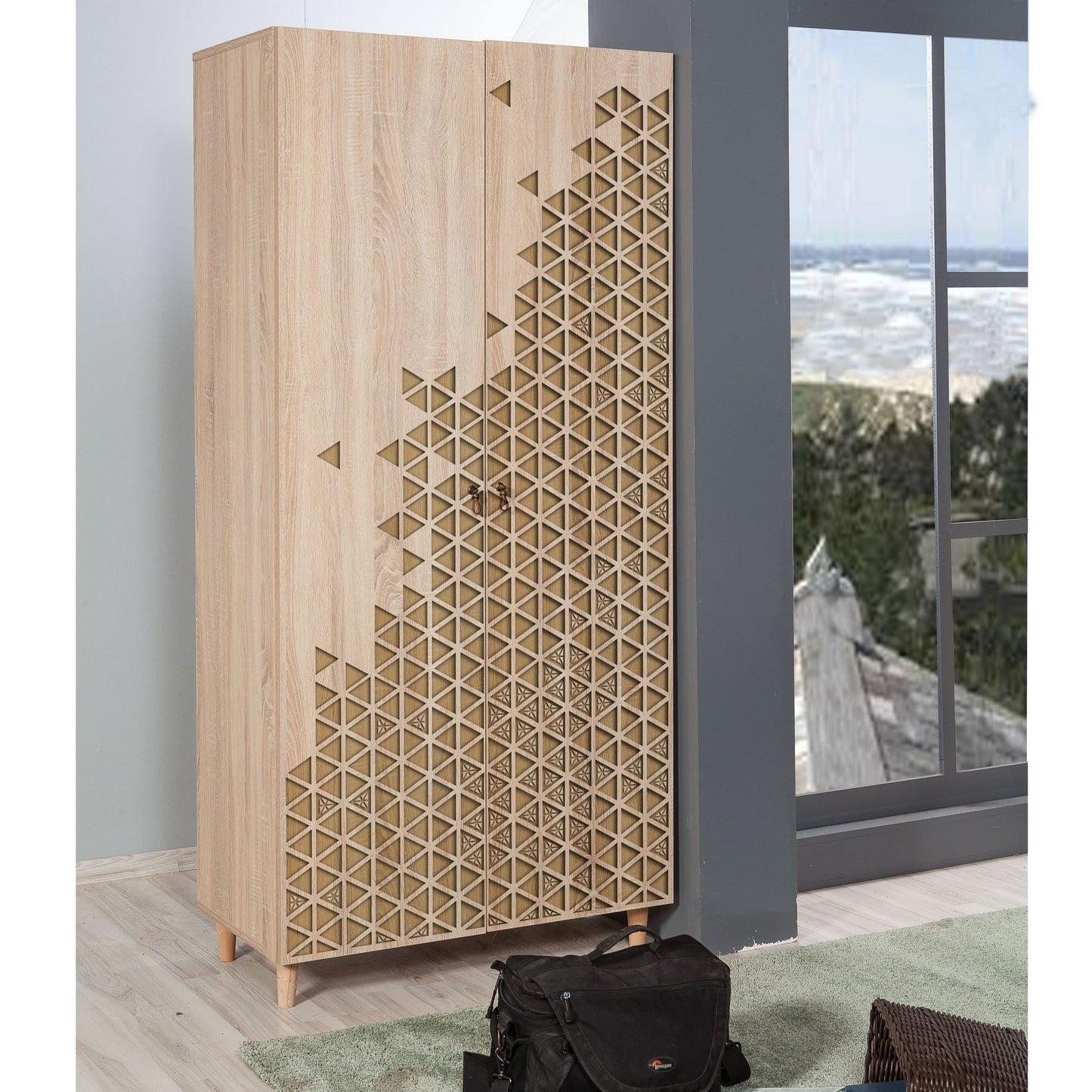 Ντουλάπα 90x192x52 εκ Sonoma Oak 863SPH4202