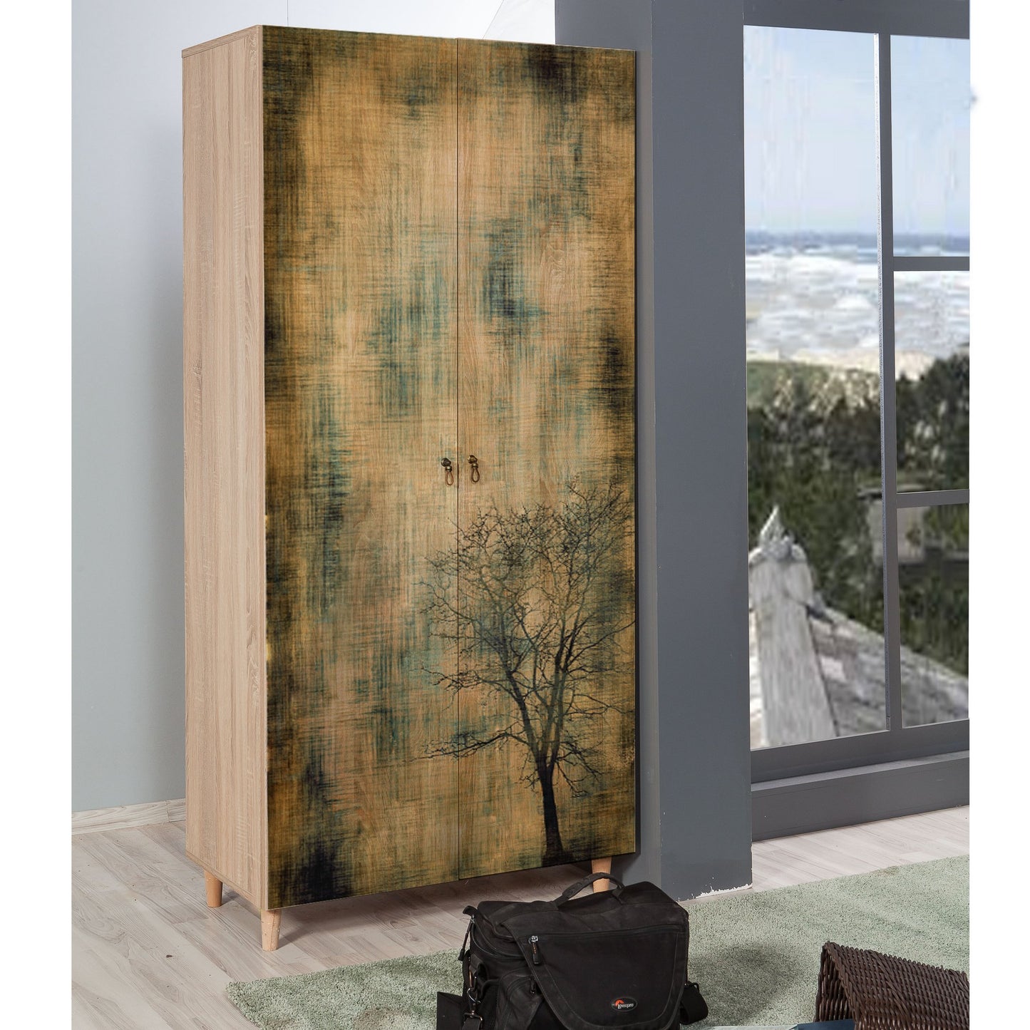 Ντουλάπα 90x192x52 εκ Sonoma Oak 863SPH4207