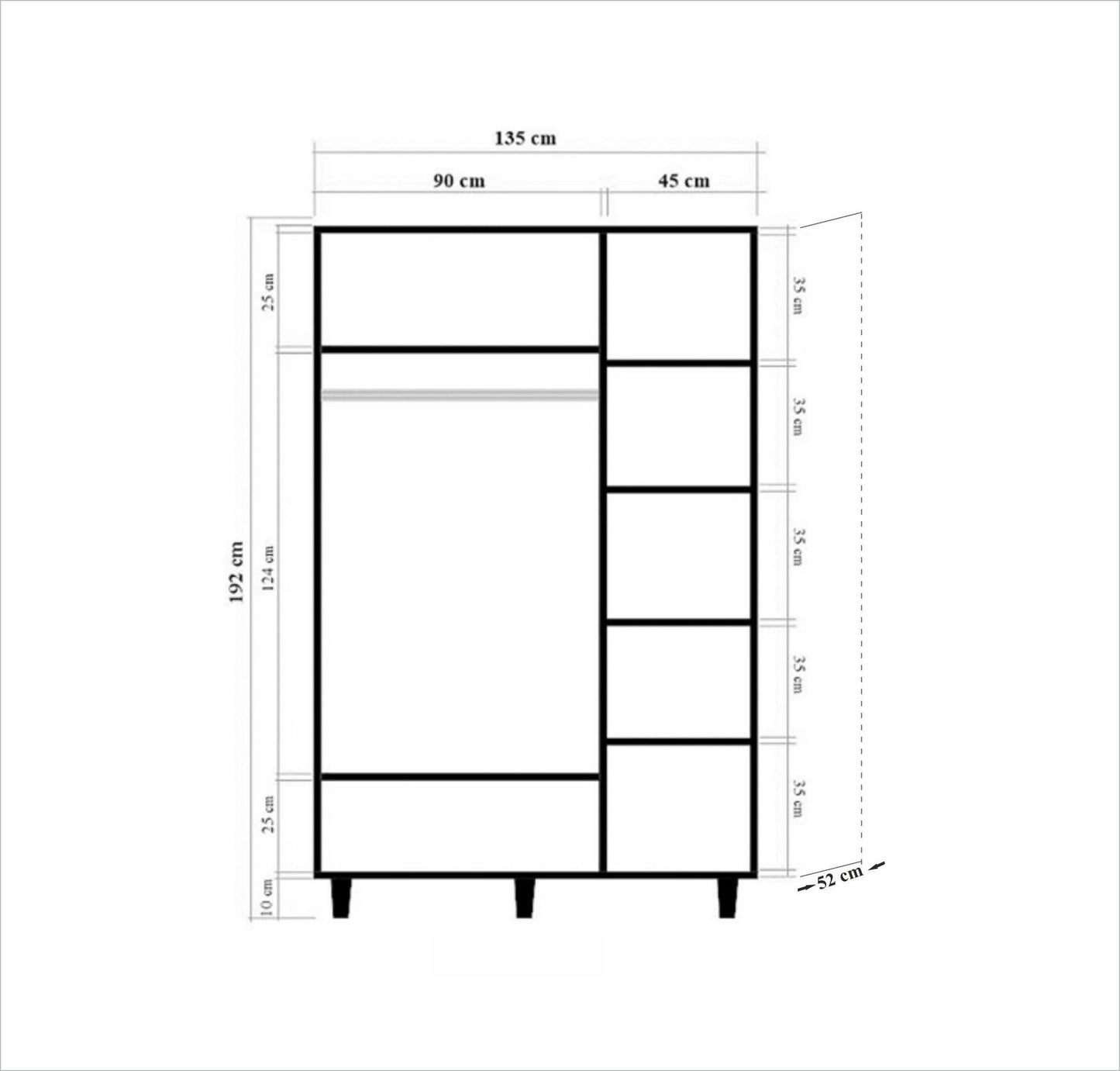 Ντουλάπα 135x192x52 εκ Sonoma Oak 863SPH4209