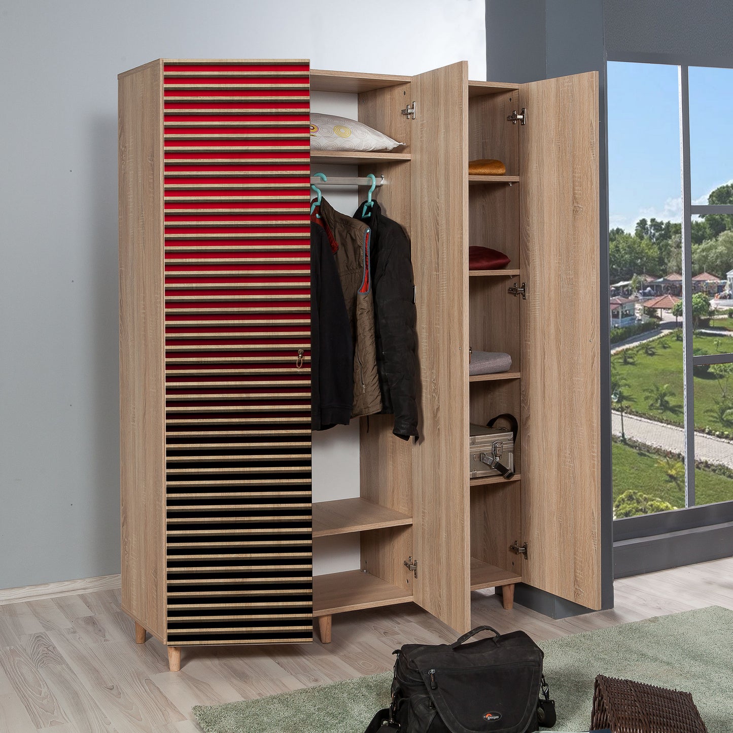 Ντουλάπα 135x192x52 εκ Sonoma Oak 863SPH4213