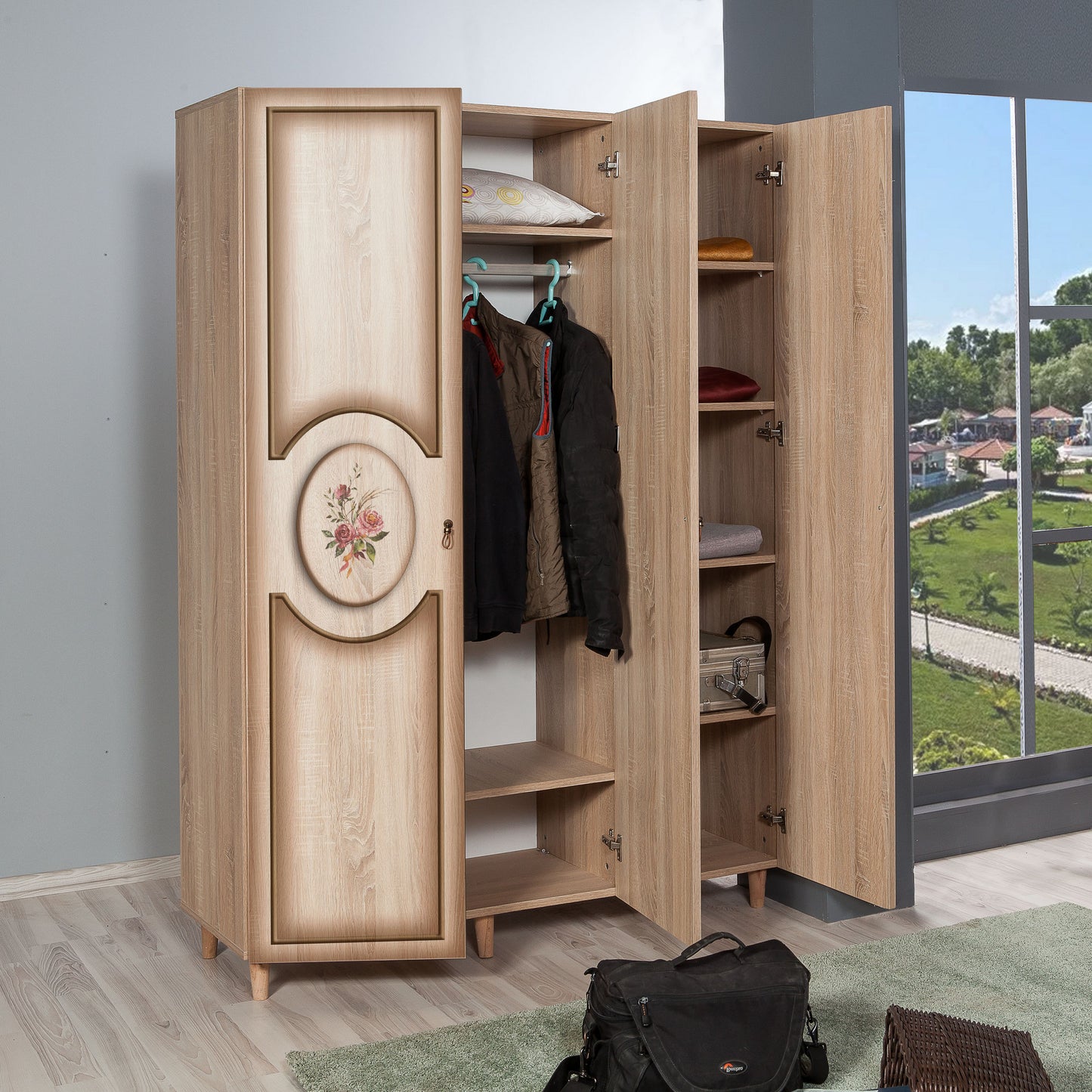 Ντουλάπα 135x192x52 εκ Sonoma Oak 863SPH4214