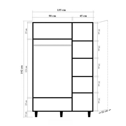 Ντουλάπα 135x192x52 εκ Sonoma Oak 863SPH4215