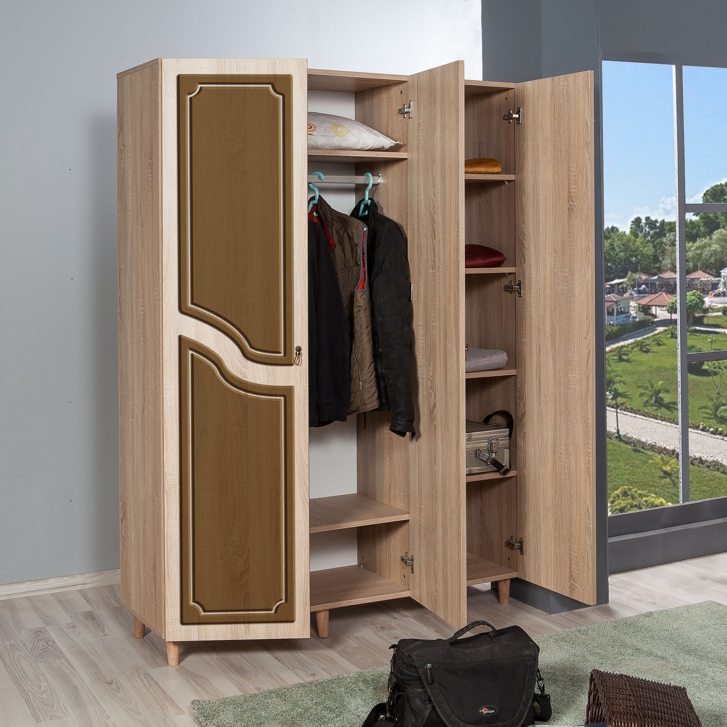 Ντουλάπα 135x192x52 εκ Sonoma Oak 863SPH4218