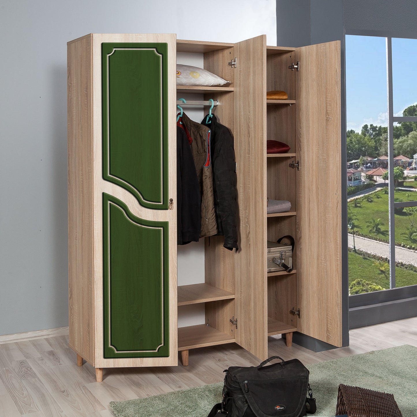Ντουλάπα 135x192x52 εκ Sonoma Oak 863SPH4219