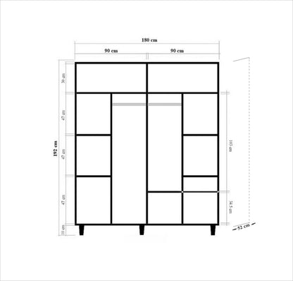 Ντουλάπα 180x192x52 εκ Sonoma Oak 863SPH4228
