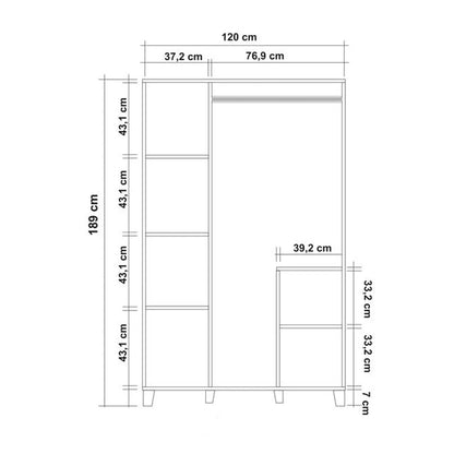 Ντουλάπα 120x189x48 εκ Πεύκο Atlantic 863SPH4231