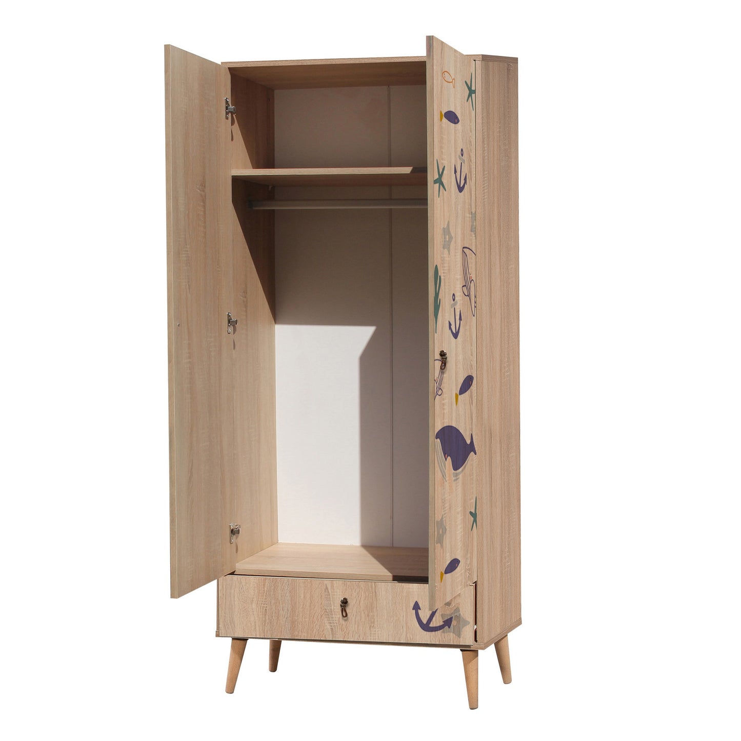 Ντουλάπα 80x190x45 εκ Multicolor 863SPH4254
