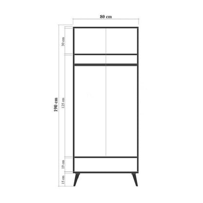 Ντουλάπα 80x190x45 εκ Multicolor 863SPH4256