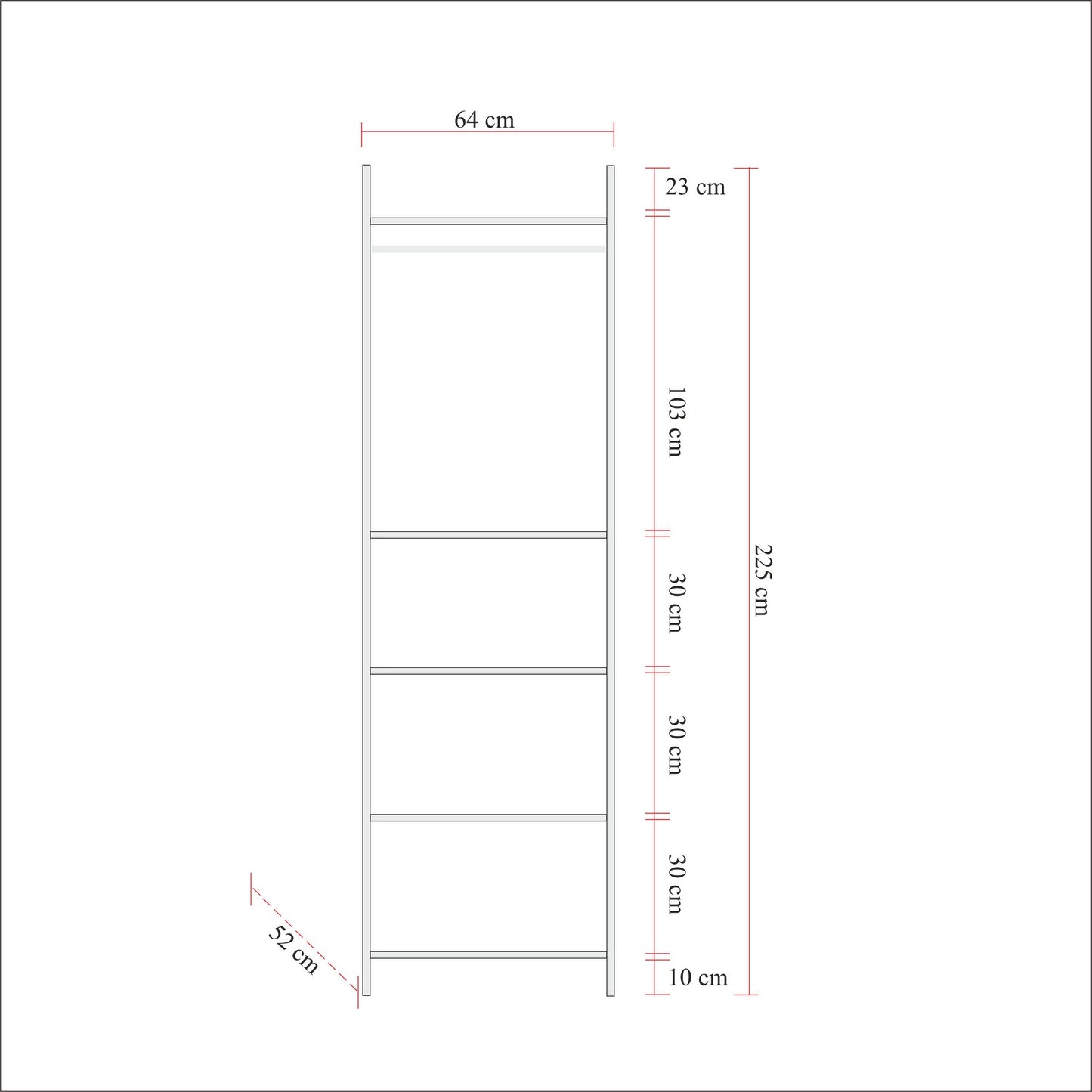Ντουλάπα 64x225x52 εκ Πεύκο Atlantic 863SPH5410