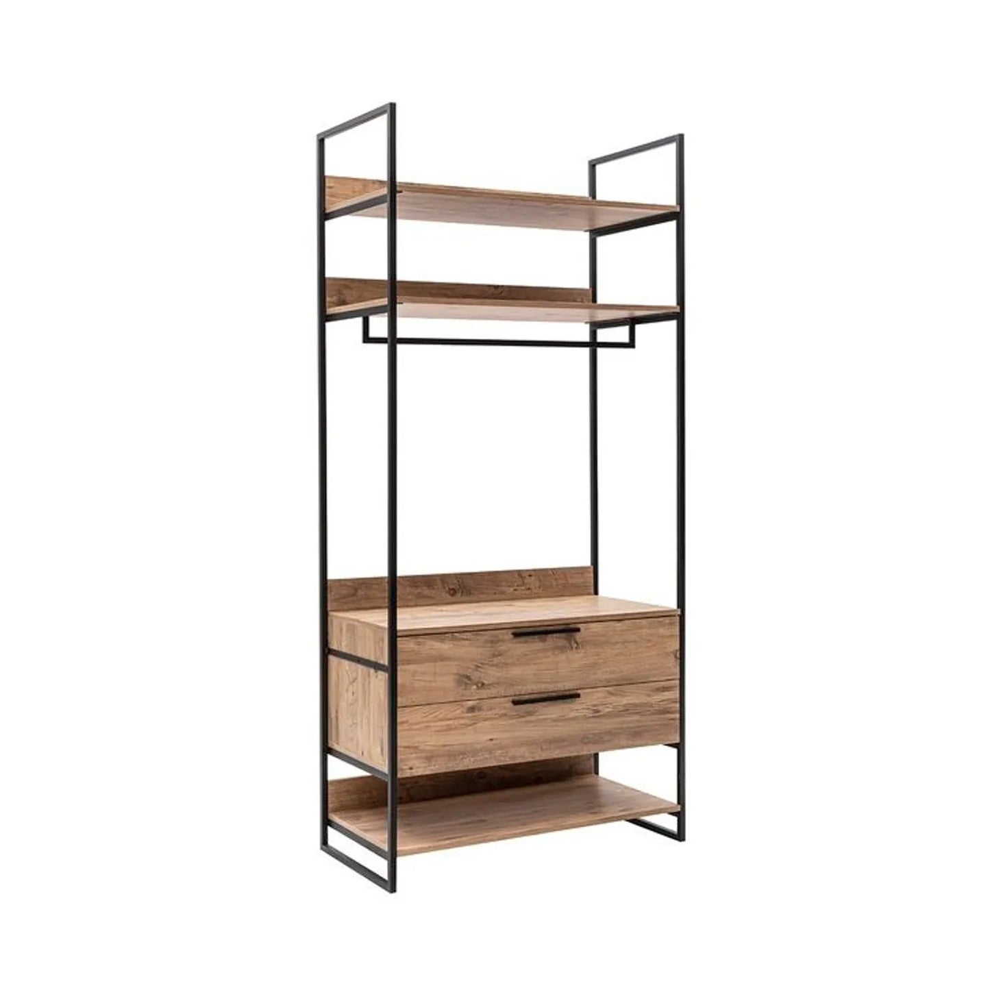 Ανοιχτή Ντουλάπα Γκαρνταρόμπα Κρεβατοκάμαρας Ράφι Κρεμάστρα Ρούχων Συρταριέρα 225x104 εκ 863SPH5414