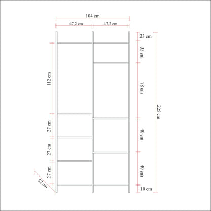 Ντουλάπα 104x225x52 εκ Πεύκο Atlantic 863SPH5448
