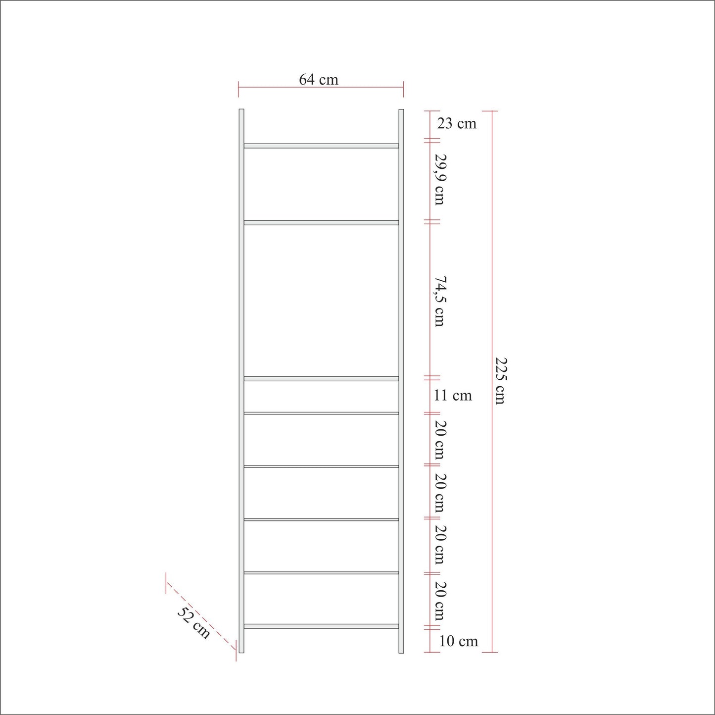 Ντουλάπα 64x225x52 εκ Πεύκο Atlantic 863SPH5463