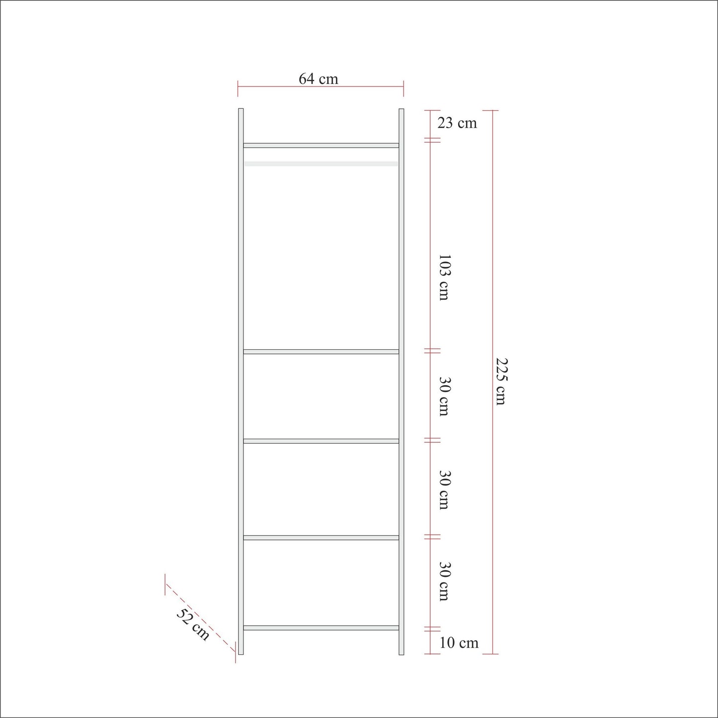 Ντουλάπα 64x225x52 εκ Πεύκο Atlantic 863SPH5463