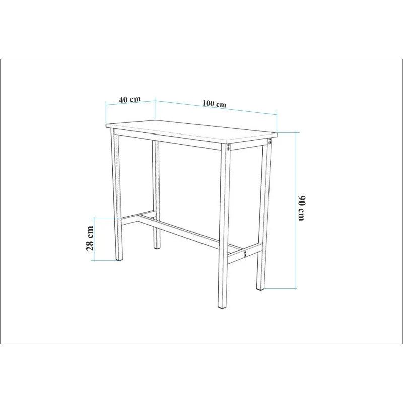 Τραπέζι Μπαρ με 2 Σκαμπό Σετ Τραπέζι Κουζίνας Τραπεζαρίας 100x40 εκ Λευκό Φυσικό 869VEL1407