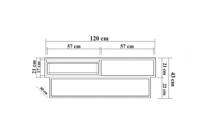Τραπεζάκι Σαλονιού Travertine 120 x 60 x 43 εκ GR869VEL2528