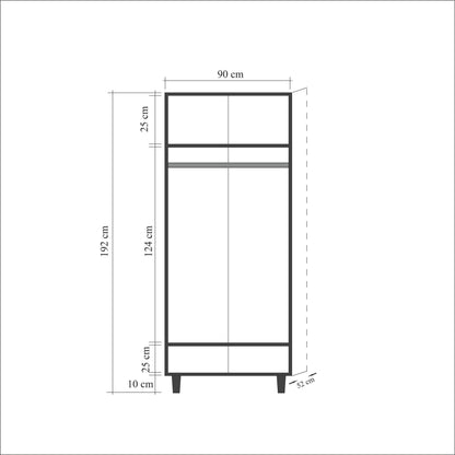 Ντουλάπα 90x192x52 εκ Sonoma Oak 869VEL4230