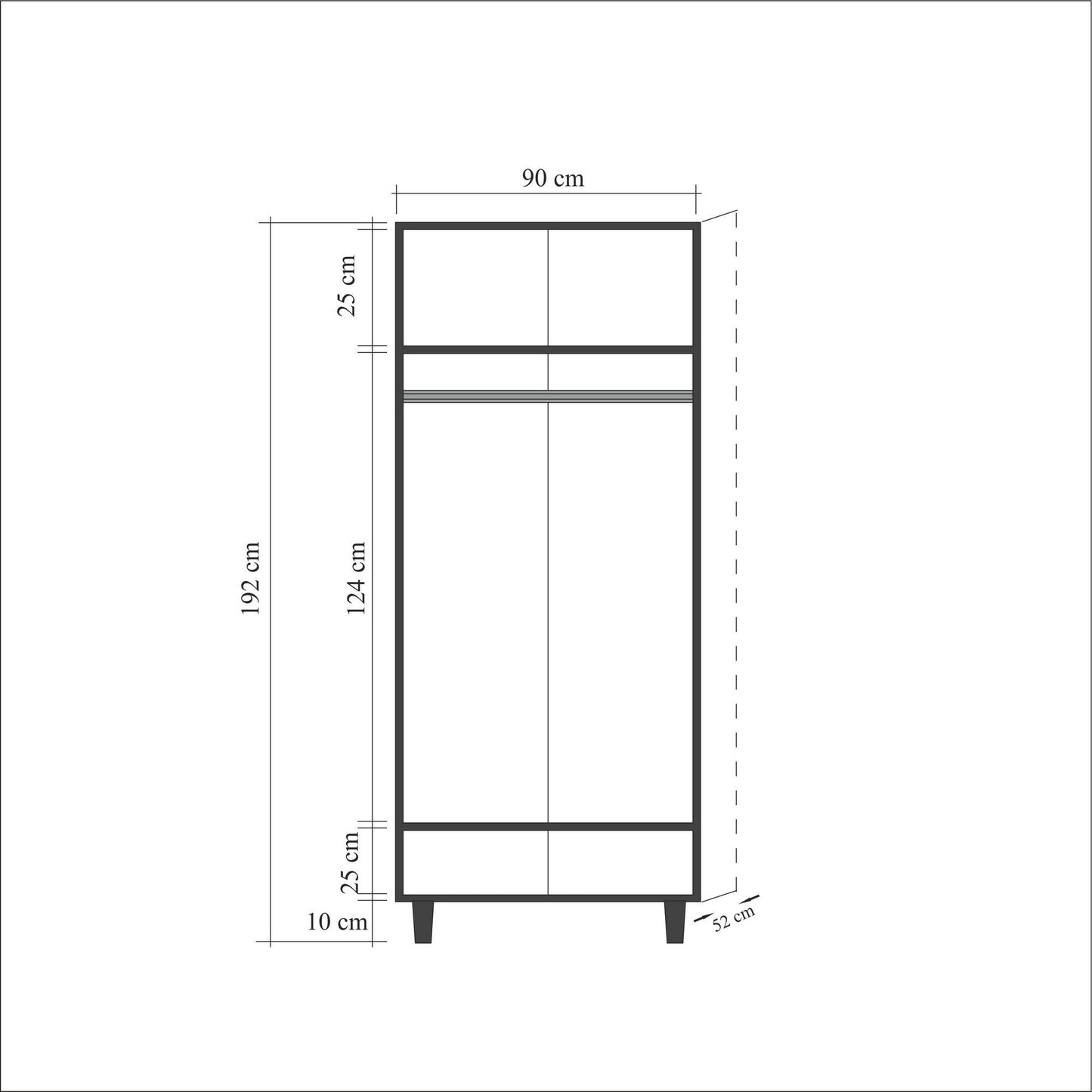 Ντουλάπα 90x192x52 εκ Sonoma Oak 869VEL4239