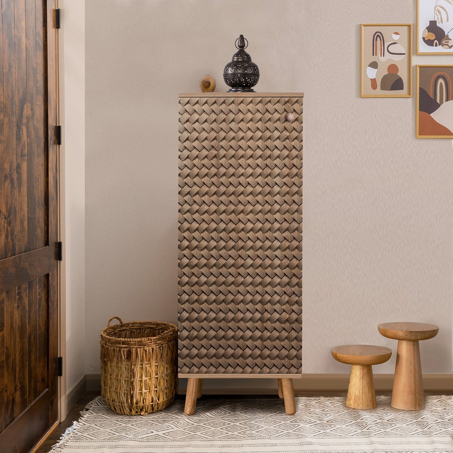 Παπουτσοθήκη Έπιπλο Εισόδου Ντουλάπι Αποθήκευσης 135εκ ύψος 869VEL8624