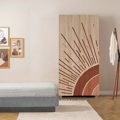 Ντουλάπα 90x192x52 εκ Sonomo 869VEL8677