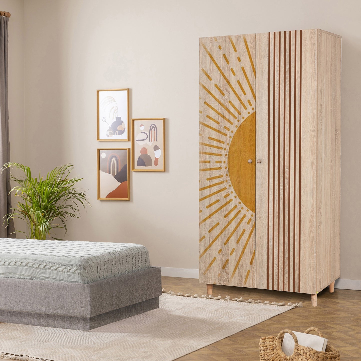 Ντουλάπα 90x192x52 εκ Sonomo 869VEL8678