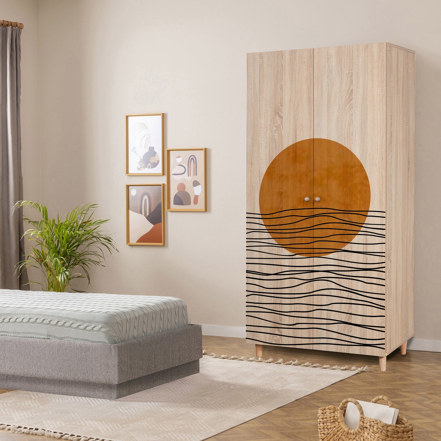 Ντουλάπα 90x192x52 εκ Sonomo 869VEL8681