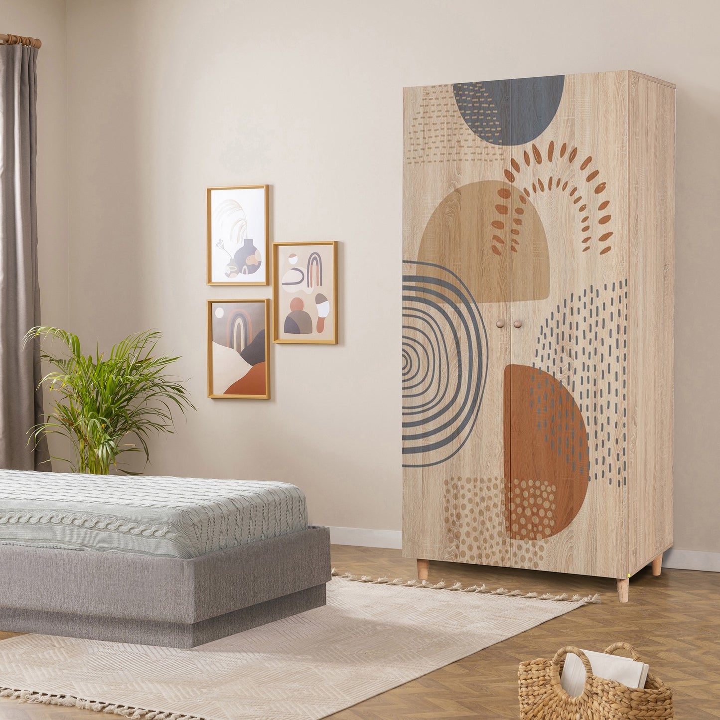 Ντουλάπα 90x192x52 εκ Sonomo 869VEL8682