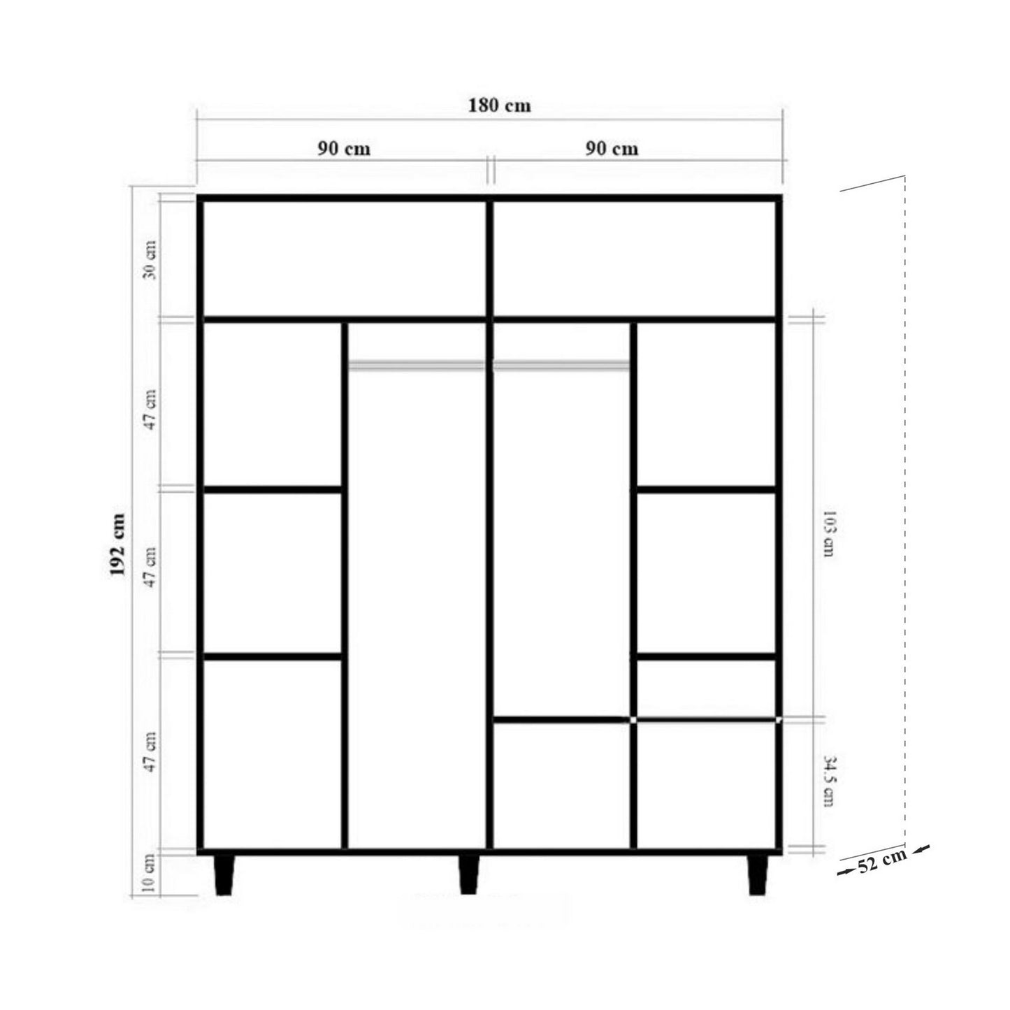 Ντουλάπα 180x192x52 εκ Sonomo 869VEL8688