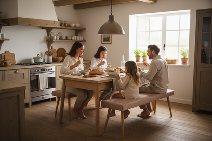 Τραπεζαρία Σετ Τραπεζιού Κουζίνας με 2 παγκάκια Για Σαλόνι Τραπεζαρία 869VEL8845