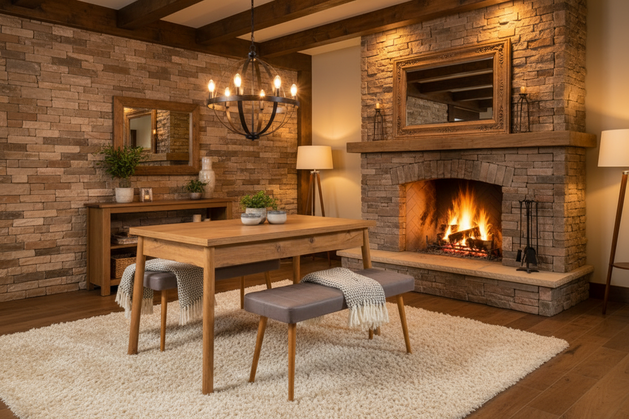 Τραπεζαρία Σετ Τραπεζιού Κουζίνας με 2 παγκάκια Για Σαλόνι Τραπεζαρία 869VEL8846